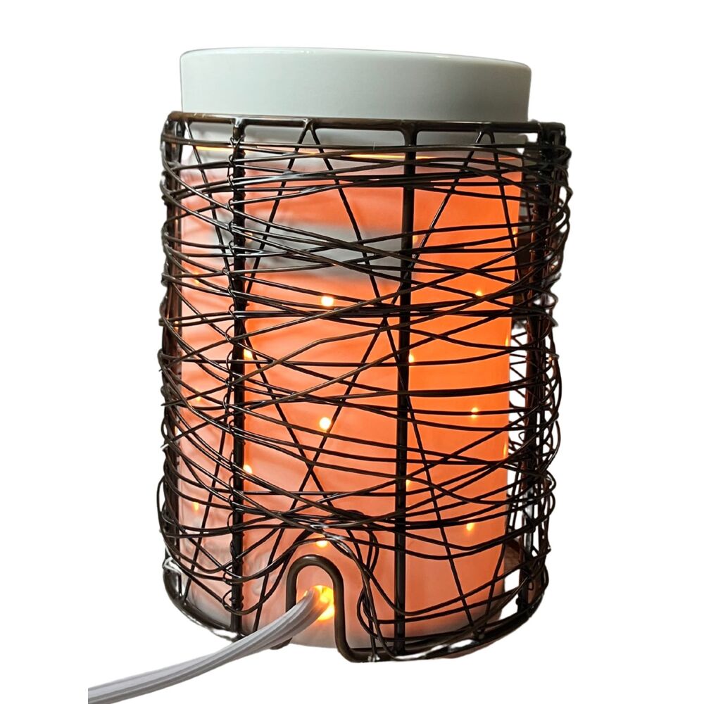 Scentsy Rustic Wire Cage Electric Wax Warmer - White Ceramic - 25W - Picture 4 of 8